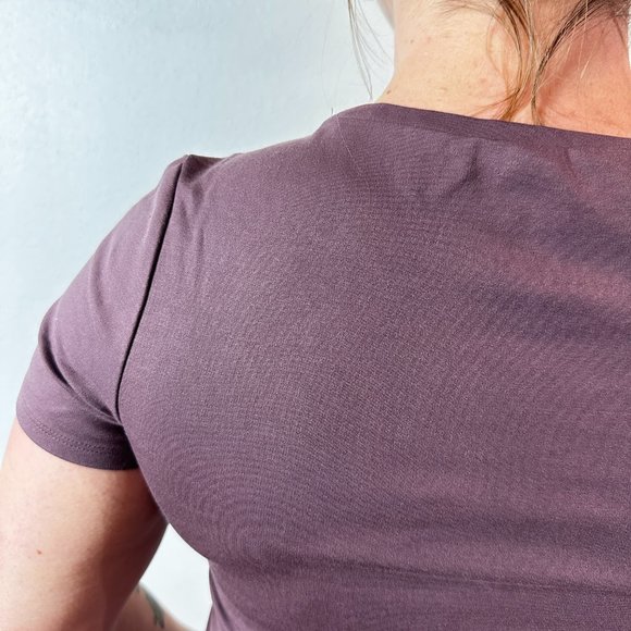 Express Purple Twist Knot Crewneck T-Shirt Mauve Size Medium - Picture 5 of 7